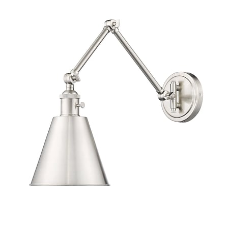 Z-Lite Gayson Wall Sconce, 1-Light, 7.5 In.W x 30.25 In.L x 7.5 In.H, Brushed Nickel/Clear 349S-BN